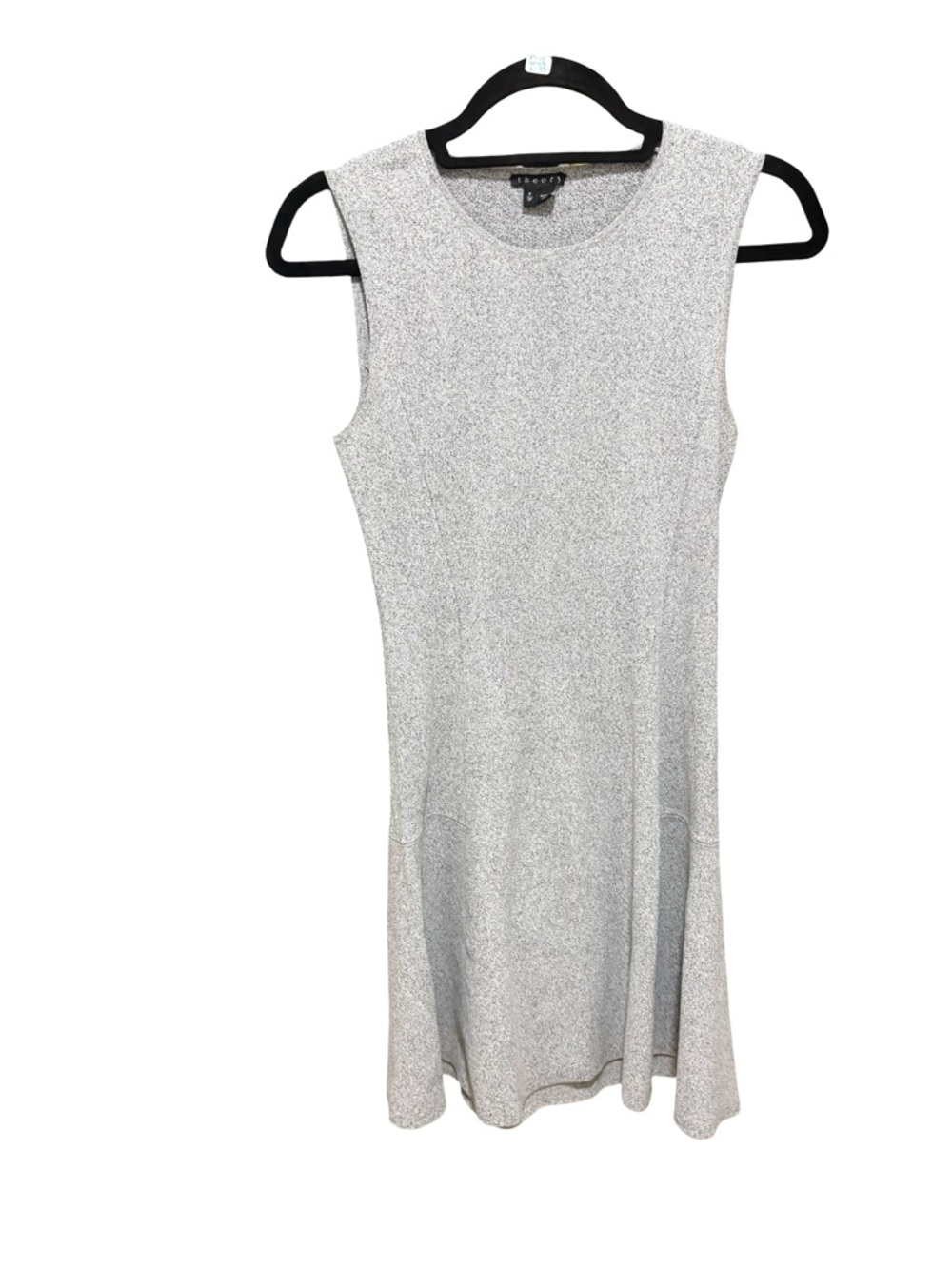 Theory 100% Nylon Grey Textured Knit Tank Dress Petite Size P